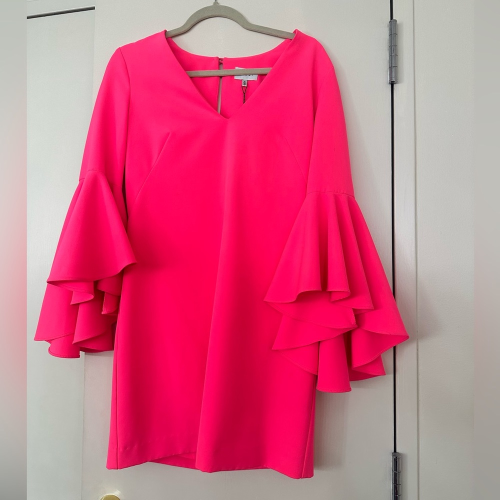 NWT Milly hot pink long sleeve dress size 4